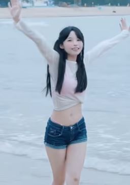 5G入夏!海边 沙滩 美少女