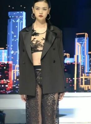 深圳内衣展 名模走秀 黑色蕾丝内衣秀
