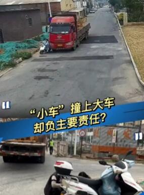 女子骑电动车欲超车 货车避让不及发生碰撞