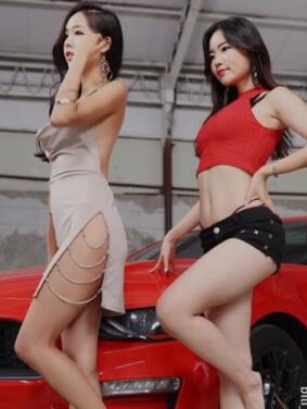 第模特金佳温洪智恩二重唱拍摄Supercar Festival